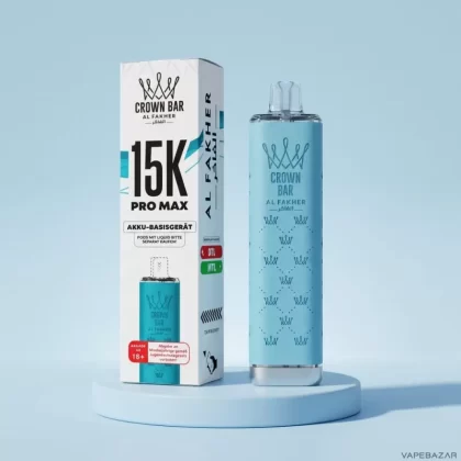 Al Fakher Crown Bar 15K Pro Max Basisgerät – Hellblau