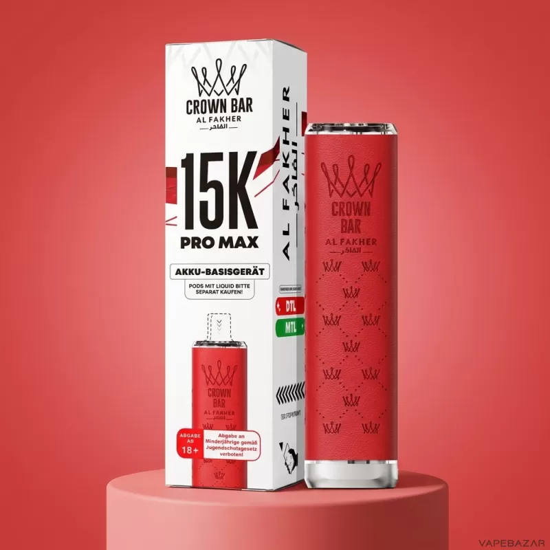 Al Fakher Crown Bar 15K Pro Max Basisgerät – Rot