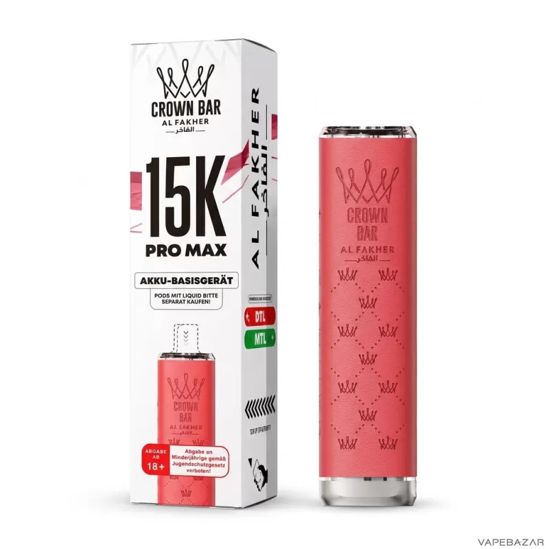 Al Fakher Crown Bar 15K Pro Max Basisgerät – Pink - Image 3
