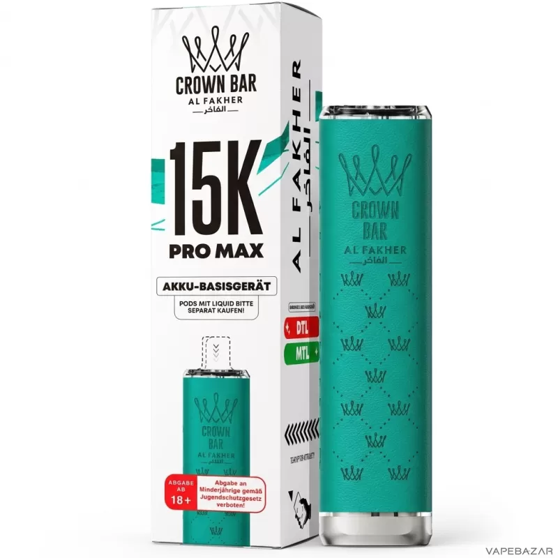Al Fakher Crown Bar 15K Pro Max Basisgerät – Petrol - Image 3