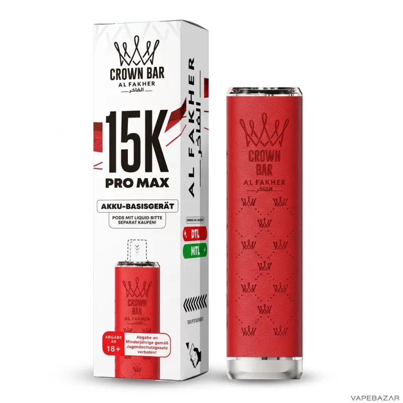 Al Fakher Crown Bar 15K Pro Max Basisgerät – Rot - Image 3