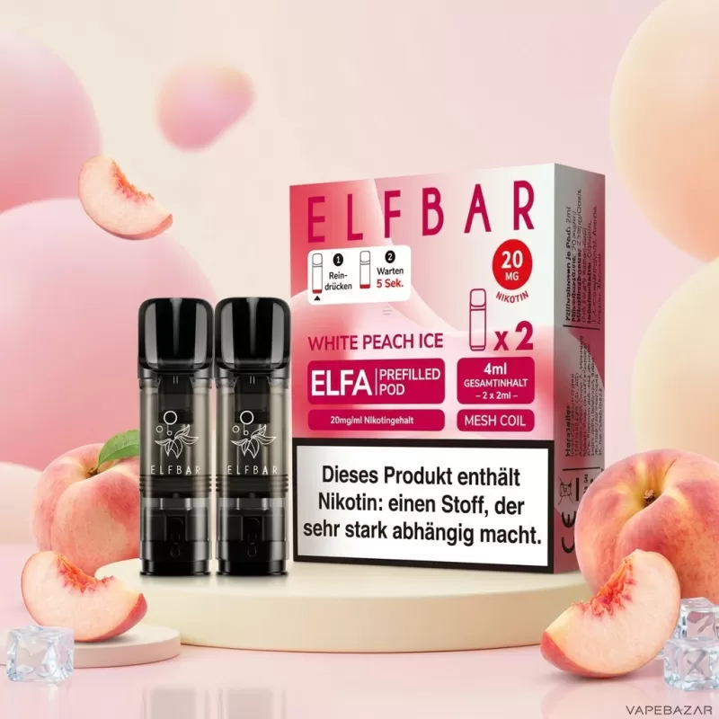 ELFBAR ELFA Pods White Peach Ice 20mg – 2er Pack