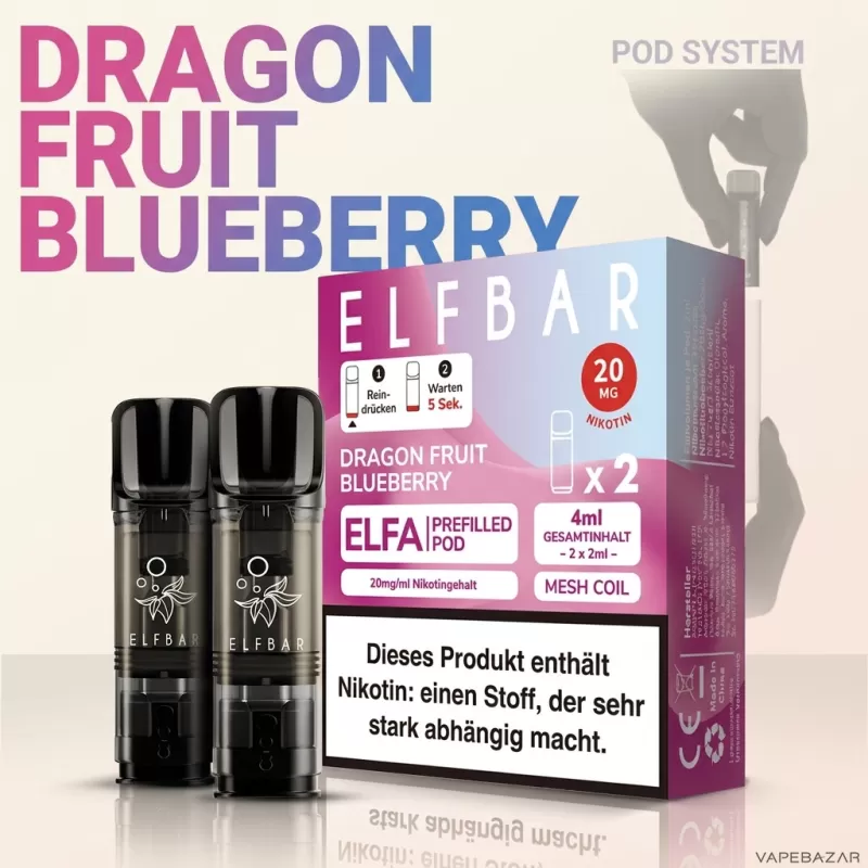 ELFBAR ELFA Pods Dragon Fruit Blueberry 20mg – 2er Pack - Image 2