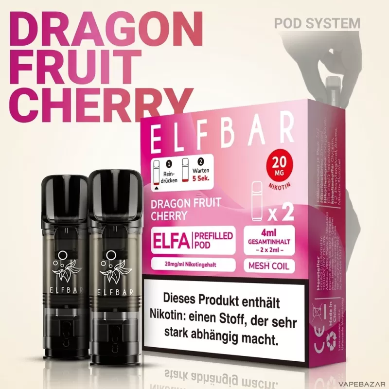 ELFBAR ELFA Pods Dragon Fruit Cherry 20mg – 2er Pack - Image 2