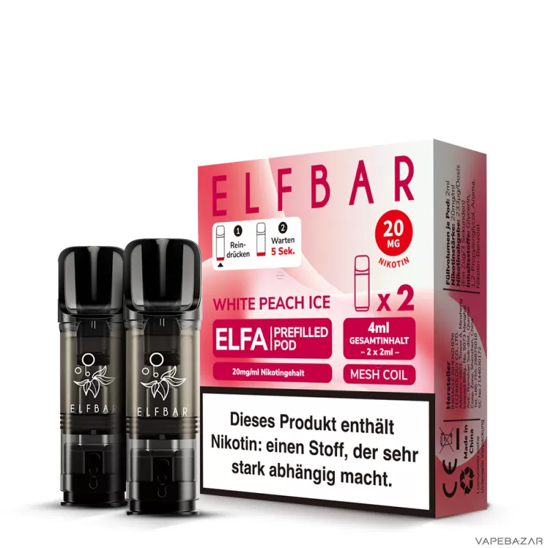 ELFBAR ELFA Pods White Peach Ice 20mg – 2er Pack - Image 3