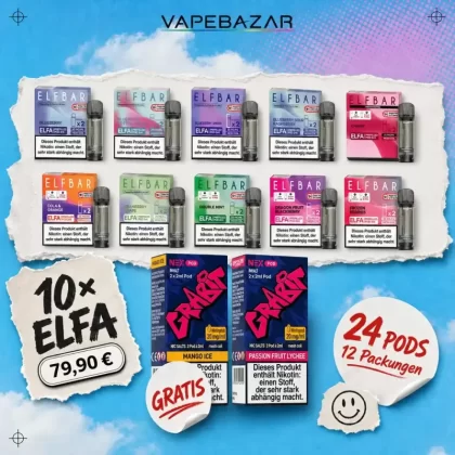 ELFA Pods 10er-Pack nach Wahl + 2× Grabit NEX GRATIS (24 Pods)