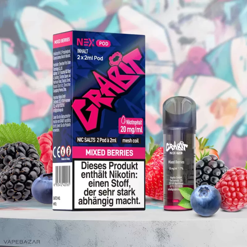 Grabit Nex Pods – Mixed Berries (2er Pack) (ELFA Kompatibel)