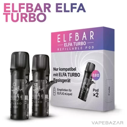 Elf Bar ELFA TURBO – Refillable Pod – 2er Pack – 0,8Ω