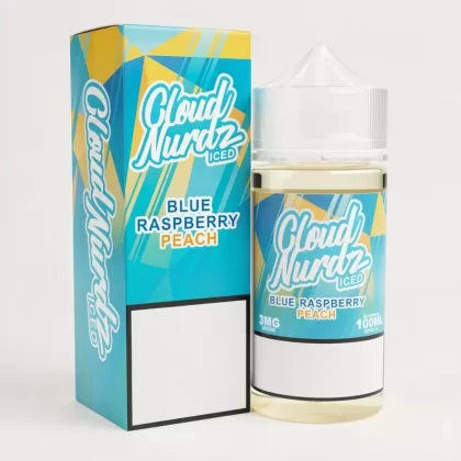 ICED Blue Raspberry Peach – Cloud Nurdz – 100mL Vape Juice