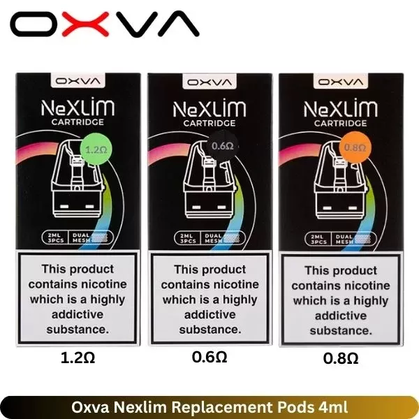 Oxva Nexlim Replacement Pods 4ml | Available 1.2Ω | 0.6Ω | 0.8Ω