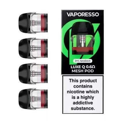 VAPORESSO LUXE Q PODS Replacement 0.6Ω Mesh, 1.0Ω Mesh – 4 pack – 1.2