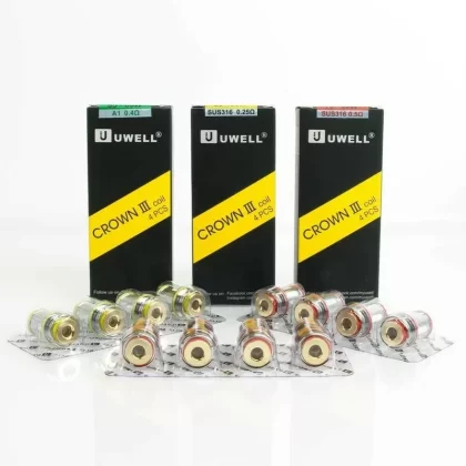 Uwell Crown III Coils 0.25Ω OR 0.4Ω OR 0.5Ω Pack of 4x Vape