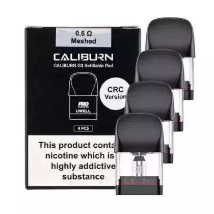 UWELL Caliburn G3 Pods 0.6Ω/0.9Ω/1.2Ω 2ML Replacement Pods – Pack Of 4