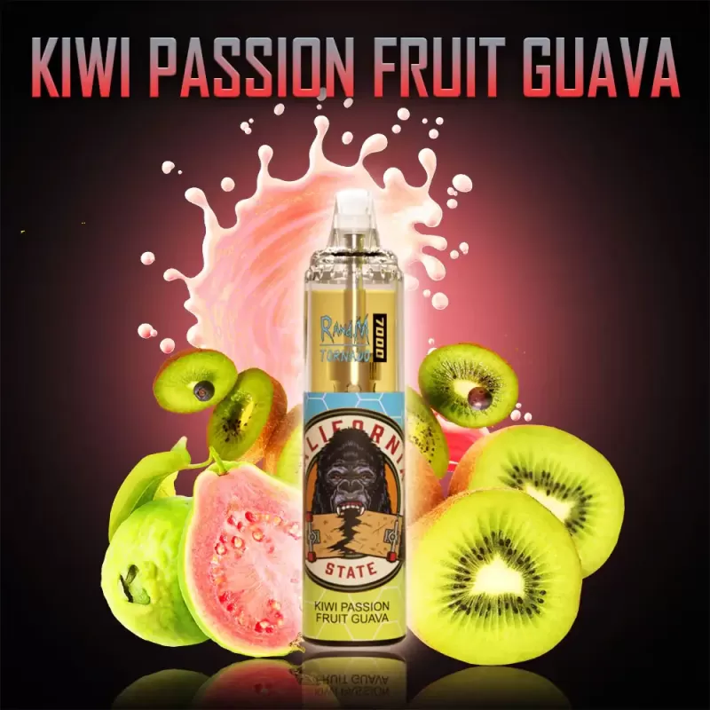 FUMOT Kiwi passion fruit guava Randm Tornado 7000 Puff Bar R and M