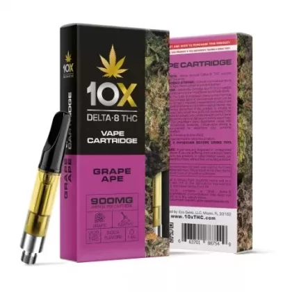 900mg D8 Vape Cart – Grape Ape – Indica – 1ml – 10X