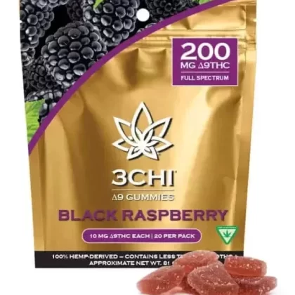 3Chi Delta 9 THC Gummies 200mg, 20ct – Black Raspberry