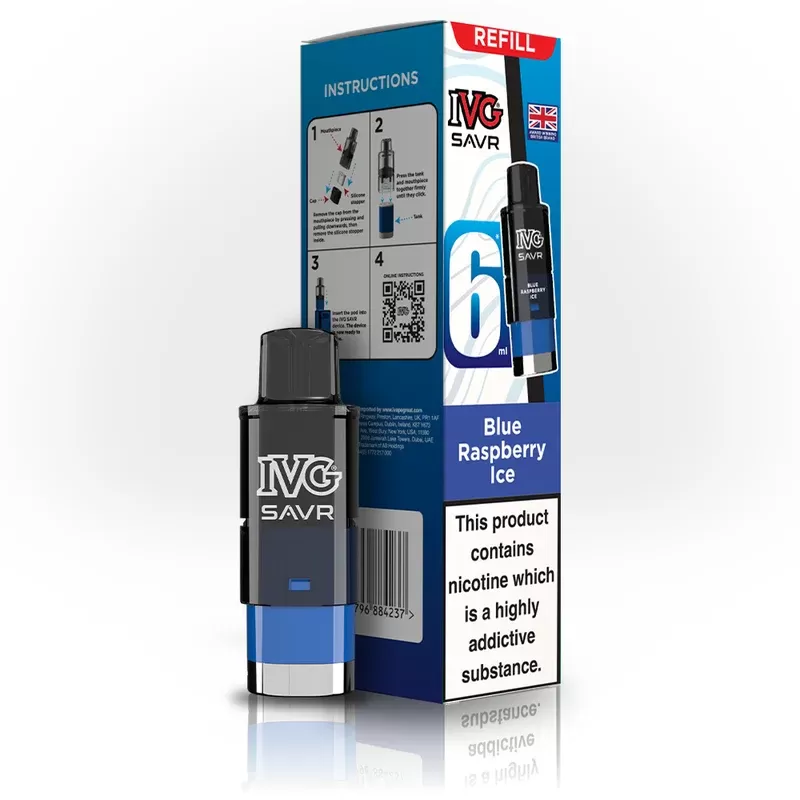 IVG SAVR Blue Raspberry Ice Refill