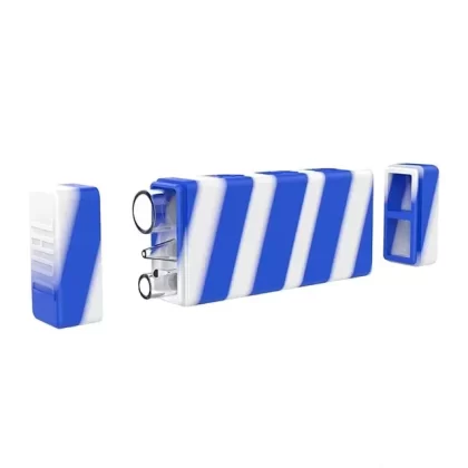 White Rhino Dual Silicone Container w/ Glass Straw & Chillum