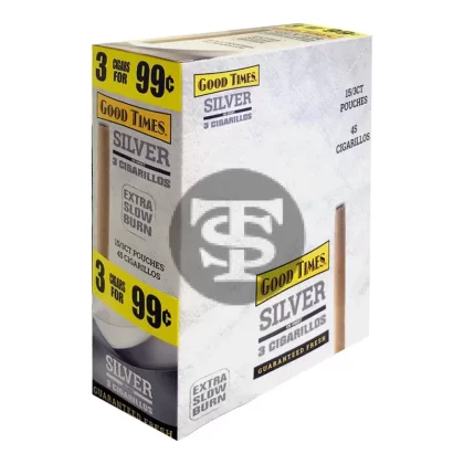 Good Times Cigarillos Silver 3 for 99 Cents Pre Priced 15 Packs of 3