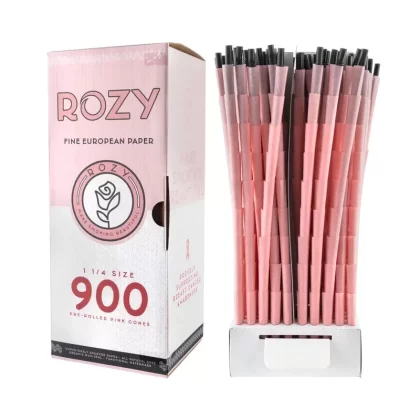 Rozy Pink | 1¼ Size Pre-Rolled Cones | 84mm – Pink – 900 Count