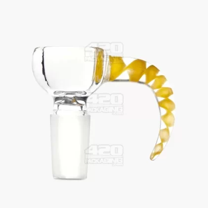 Twist Clear Bowl w/ Spiral Horn Handle | Glass – 14mm – Assorted