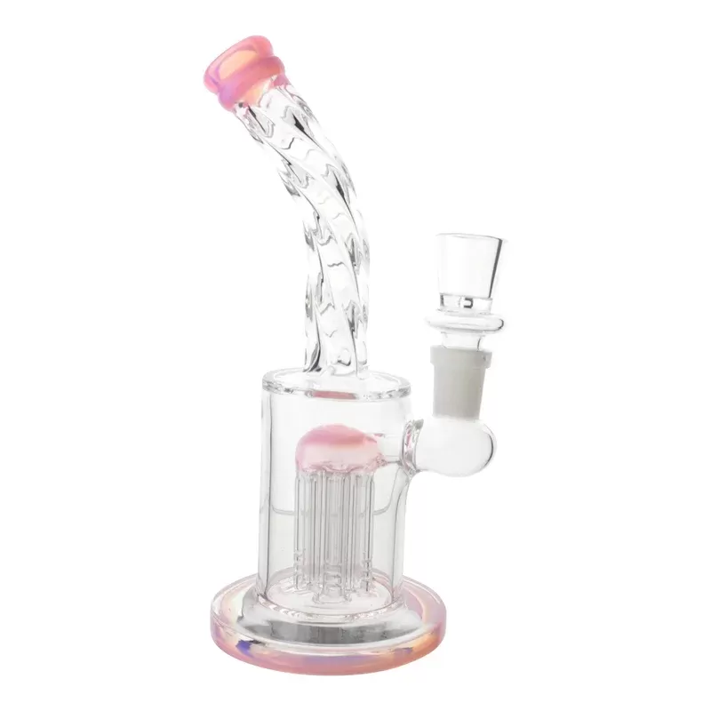 Pink Neon Tip Bong – 8in