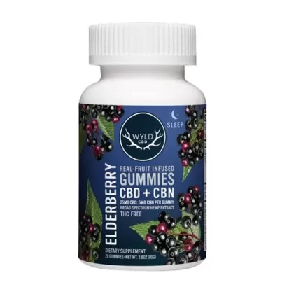 Wyld CBD Real-Fruit Infused CBD Elderberry Sleep Gummies 500mg – 20