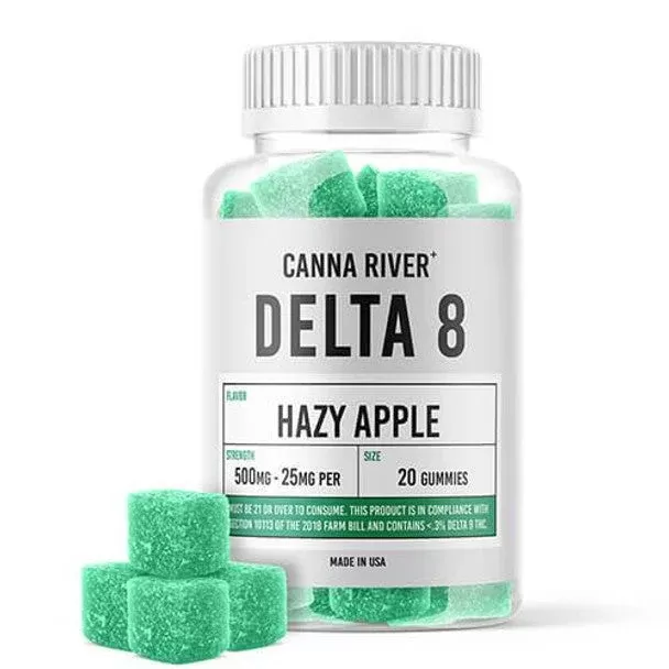 Canna River Delta 8 Edible – Hazy Apple Gummies – 500mg