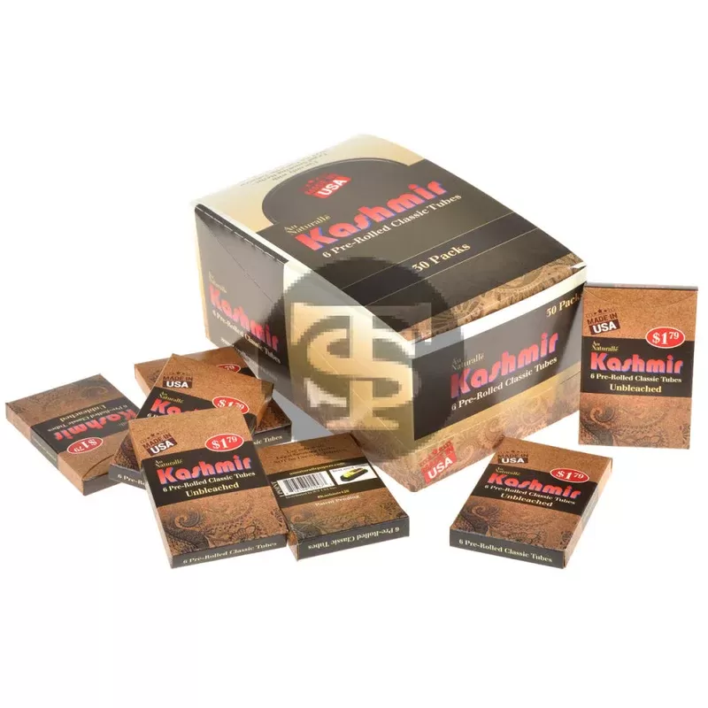 Kashmir Pre-Rolled Classic Tubes $1.79 Unbleached 30 Packs of 6