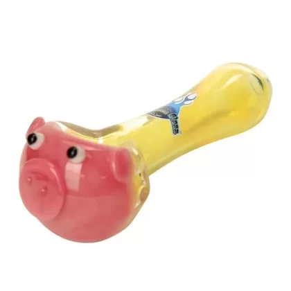 Chameleon Glass Porky Pig Hand Pipe