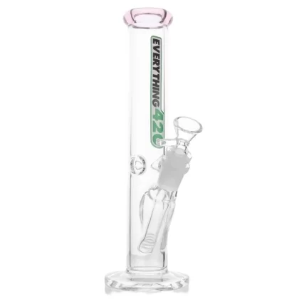 Pink Tip Straight Tube Bong – 10in