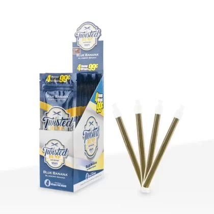 Twisted Hemp™ | Blunt Wraps | 100mm – Blueberry Banana – 15 Count