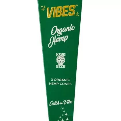 Vibes King Size Organic Hemp Pre Rolled Cones (3-Pack)