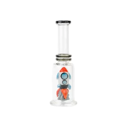 Empire Glassworks Rocket Ship GITD Mini Beaker – 8in