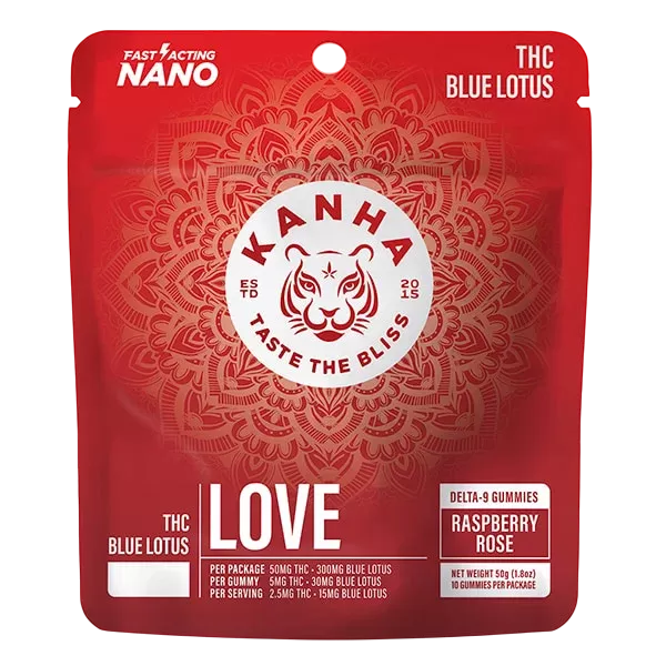 KANHA FX Love Gummies 6:1 Blue Lotus | D9 THC – Raspberry Rose