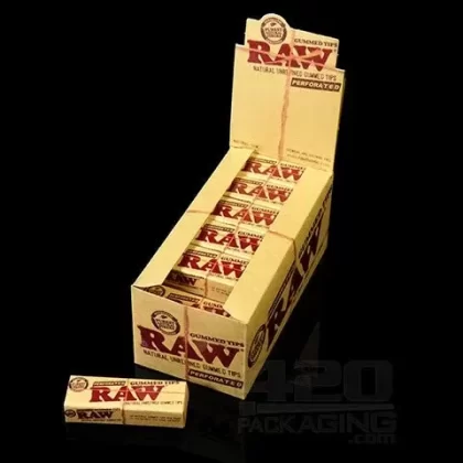 RAW Natural Perforated Gummed Tips 24/Box
