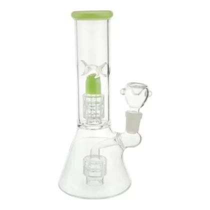 Color Tip Double Matrix Beaker Bong – 8 inches