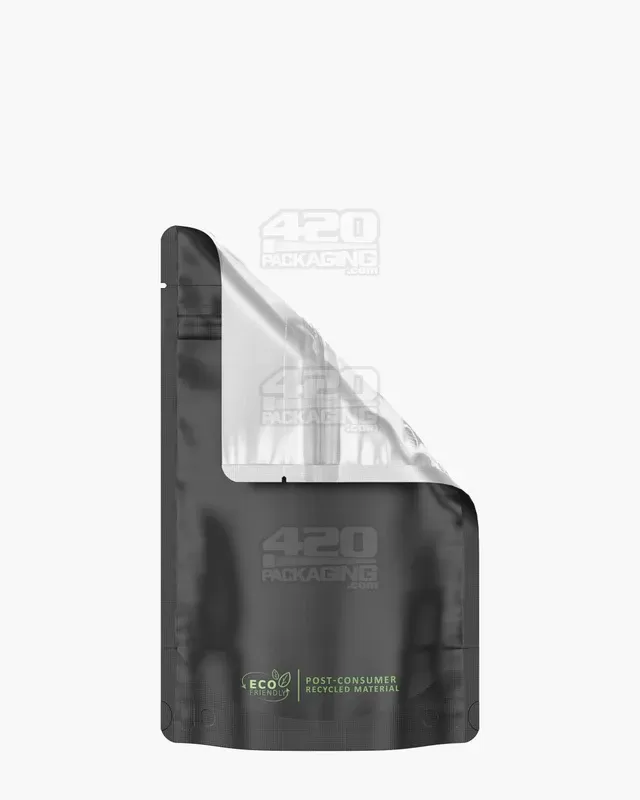 Tamper Evident | Matte Black Vista PCR Mylar Bags (Tear Notch)