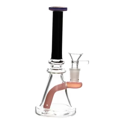 Pink Collared Inline Perc Beaker – 8in