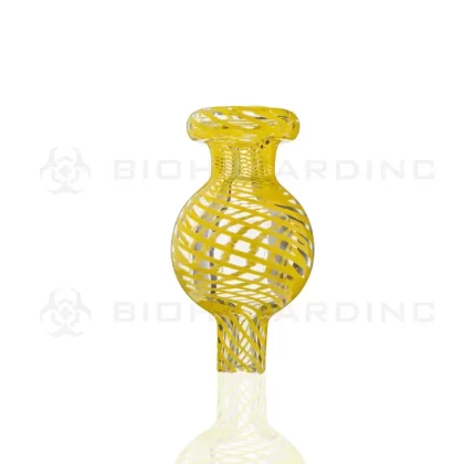 Carb Cap | Spiral Swirl Yellow Glass Bubble