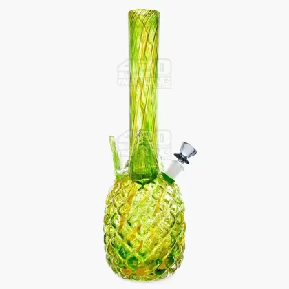 Straight Neck Color Pull Pineapple Glass Water Pipe