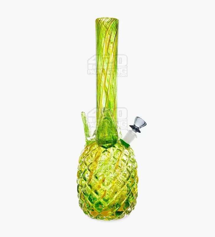 Straight Neck Color Pull Pineapple Glass Water Pipe