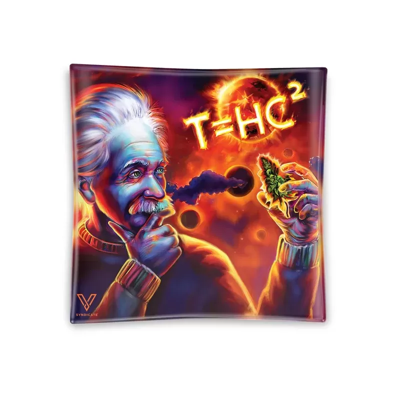 V Syndicate T=HC2 Einstein Solar Diesel Square Glass Ashtray – 4.5in