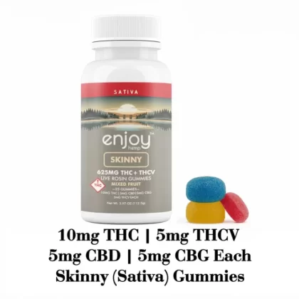 Enjoy Hemp 625mg Skinny Live Rosin Delta 9 THC + THCV Gummies – 25mg