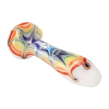 Chameleon Glass Rainbow Splat Spoon Hand Pipe