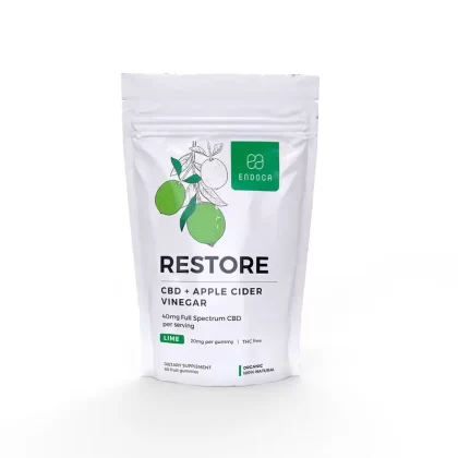 Endoca CBD Gummies “Restore” 1200mg CBD, THC , Lime
