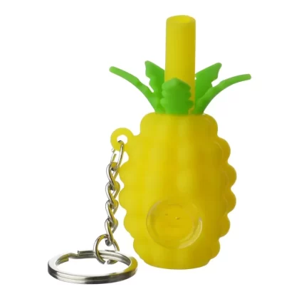 Pineapple Keychain Silicone Pipe – 3in