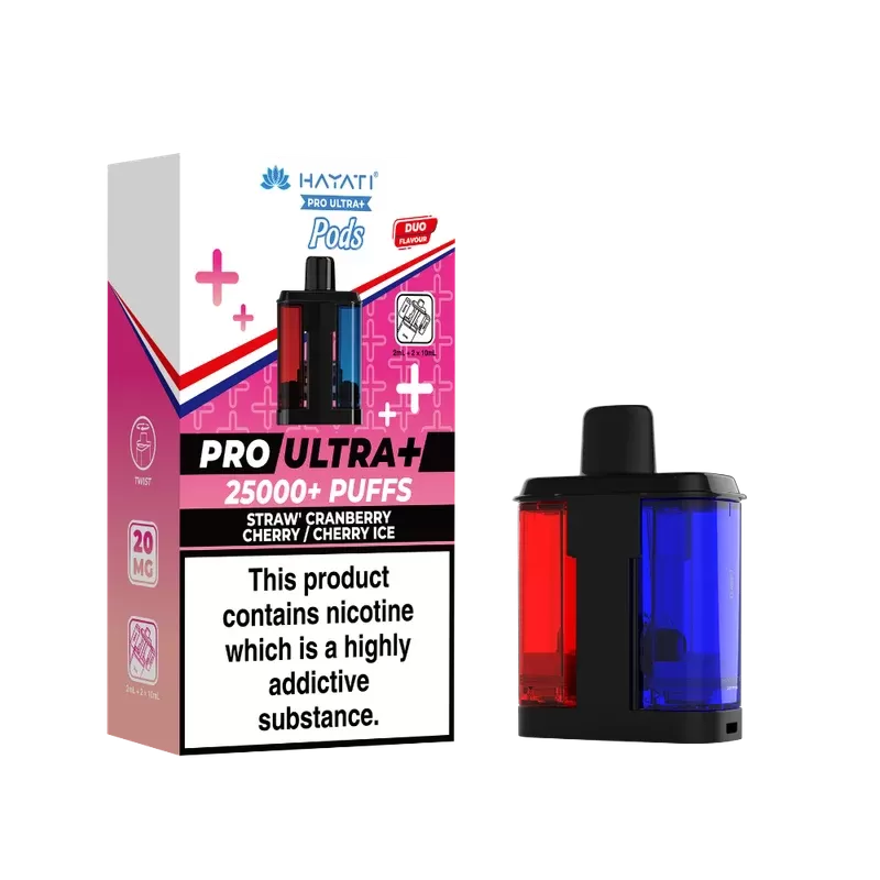 Hayati Pro Ultra Plus 25k Prefilled Pods Straw’ Cranberry