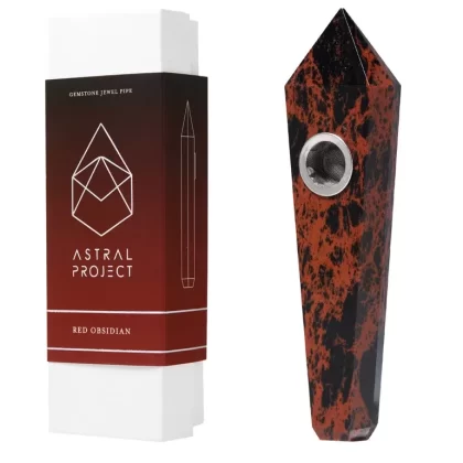 Gemstone Jewel Pipe – Red Obsidian