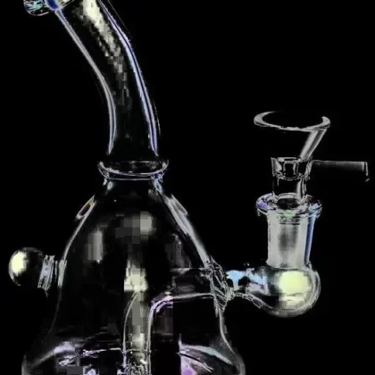 Handbell Iridescent Glass Water Pipe